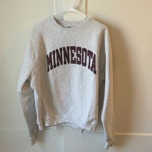 Minnesota Women's Gray Crew Neck Sweater